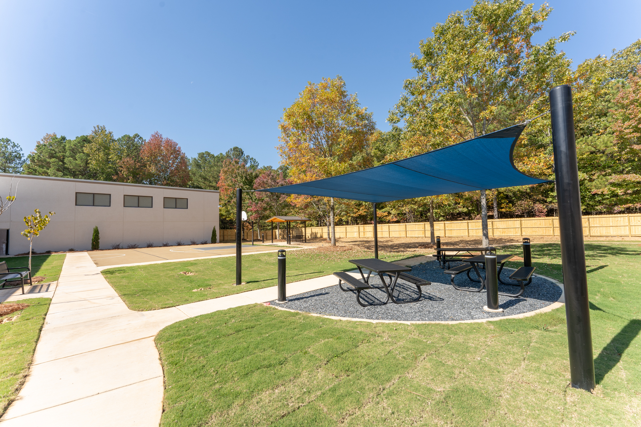 The Recovery Village South Atlanta Drug and Alcohol Rehab - Shaded outdoor lounge and green recreational space